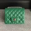 Chanel Classic Flap Mini Bag A1115 in Caviar Leather Green with Silver Hardware CE01876