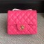 Chanel Classic Flap Mini Bag A1115 in Lambskin Leather Hot Pink with Golden Hardware CE03987