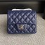 Chanel Classic Flap Mini Bag A1115 in Lambskin Leather Sapphire with Silver Hardware CE01031