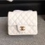 Chanel Classic Flap Mini Bag A1115 in Lambskin Leather White with Golden Hardware CE01322