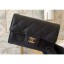 Chanel Classic Small Card Holder AP0214 Grained Calfskin Black/Gold CE02334