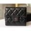 Chanel Classic Small Flap Wallet 31528 AP0231 Lambskin Black/Silver CE02766