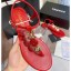 Chanel Clover Thong Sandals Red 2020 CE01478