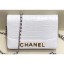 Chanel Crocodile Embossed Calfskin Gabrielle Wallet On Chain WOC Bag White 2019 CE02768