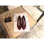 Chanel Crocodile Pattern Classic Bow Ballerinas Flats Dark Red 01 CE03850