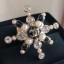 Chanel Crystal and Pearl Snowflake Ring AB1844 White/Black 2019 Collection CE03510