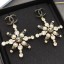 Chanel Crystal and Pearl Snowflake Short Earrings AB2323 White/Black 2019 Collection CE03062