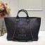 Chanel Deauville Grained Calfskin Large Shopping Bag A57067 Black/Silver 2019 Collection CE00789