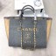 Chanel Deauville Wool Felt Medium/Large Shopping Bag A93786 Gray/Beige 2019 Collection CE01010