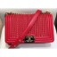 Chanel Embroidered Boy Medium Flap Bag Red 2019 CE00624