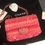 Chanel flap bag equins Lambskin gold-Tone Metal AS0195 pink CE02801