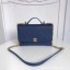 Chanel flap bag Grained Calfskin & Gold-Tone Metal AS0305 blue CE01424