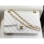 Chanel Grained Caflskin Medium Classic Flap Bag A01112 White With Gold Hardware CE03280