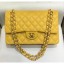 Chanel Grained Caflskin Medium Classic Flap Bag A01112 Yellow With Gold Hardware CE00657