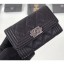 Chanel Grained Calfskin Boy Flap Card Holder A80603 Black/Silver CE04260