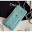 Chanel Grained Calfskin Classic Clutch With Chain AP0990 Light Blue 2020 Collection CE01752