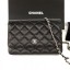 Chanel Grained Calfskin Classic Wallet on Chain WOC AP0250 Black/Silver 2020 Collection CE00515