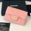 Chanel Grained Leather Classic Card Holder AP0214 Dark Pink 2019 Collection CE03592