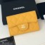 Chanel Grained Leather Classic Card Holder AP0214 Yellow 2019 Collection CE01907
