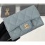Chanel Grained Leather Classic Flap Card Holder A80799 Gray/Gold CE04341