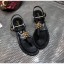 Chanel Grosgrain & Goatskin Flat Sandals With Star Buckle Black 2020 Collection CE01608