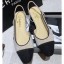 Chanel Heel 2cm Flat Slingbacks G31319 Glitter Silver/Black CE01593