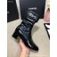 Chanel Heel 4.5cm Boots Patent Crinkled Black 2020 CE02451