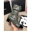 Chanel Heel 4.5cm Boots Patent Crinkled Dark Green/Black 2020 CE02069