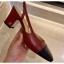 Chanel Heel 6.5cm Slingbacks G31318 Burgundy/Black 2020 CE02833