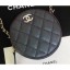 Chanel Iridescent Pearl Caviar Classic Round Clutch with Chain Bag AP0366 Black 2019 CE00936