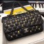 Chanel Lambskin 18k Charms Medium Classic Flap Bag A01112 Black 2018(Silver-Tone Metal) Collection CE02231
