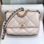 Chanel Lambskin 19 Small Flap Bag AS1160 Light Apricot 2019 Collection CE02417
