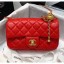Chanel Lambskin & Gold-Tone Metal Flap Bag AS1787 Red 2020 Collection CE03744
