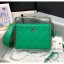 Chanel Lambskin & Silver-Tone Metal Clutch AS1732 Green 2020 Collection CE00585