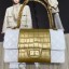 Chanel Lambskin and Crocodile Embossed Calfskin Medium 2.55 Flap Bag A37586 White/Gold 2019 Collection CE01720