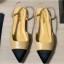 Chanel Lambskin and Satin Slingbacks G35261 Beige/Black 2020 CE04252