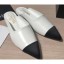Chanel Lambskin and Satin Slippers White/Black 2020 CE02244