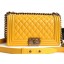 Chanel Lambskin Boy Flap Medium Bag Yellow/Gold CE03036
