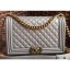 Chanel Lambskin Boy Flap New Medium Bag Gray/Gold CE01463
