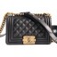 Chanel Lambskin Boy Flap Small Bag Black/Gold CE01772