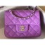Chanel Lambskin Mini Classic Flap Bag A1115 Mauve CE03856