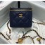 Chanel Lambskin Small Classic Box with Chain And Gold Metal Ball AP1447 Navy Bl;ue 2020 Collection CE01825