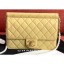 Chanel Lambskin with Imitation Pearls Small Flap Bag AS0582 Yellow 2019 CE02311