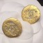 Chanel Large Crystal Round Stud Earrings Gold/Crystal White 2019 Collection CE03637