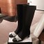 Chanel Leather Pearl Chain High Boots Black 2019 Collection CE03713