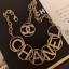 Chanel Lettering Square Crystal Necklace AB0556 Gold/Crystal White 2019 Collection CE02914