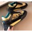 Chanel Logo Metallic Lambskin and Fabric Sneakers G34086 Black/Gold 2019 CE01280