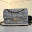 Chanel Lurex Tweed Medium Flap Bag Gray 2019 Collection CE02851