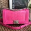 Chanel Medium Python Leather Le Boy Flap Bag Rosy (Silver Hardware) Collection CE02121