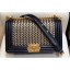 Chanel Metallic Boy Medium Flap Bag Black/Gold 2019 CE00704